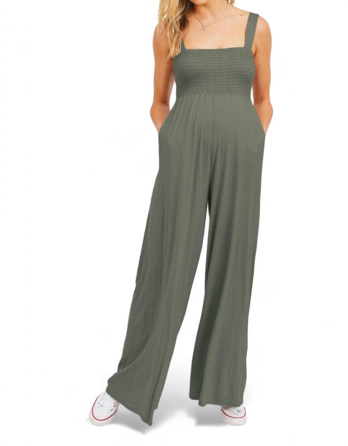 Style 1-4247597297-1691 Hello Miz Size XL Sequined Green Formal Jumpsuit on Queenly