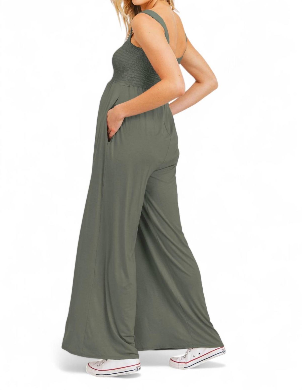 Style 1-4247597297-1691 Hello Miz Size XL Sequined Green Formal Jumpsuit on Queenly