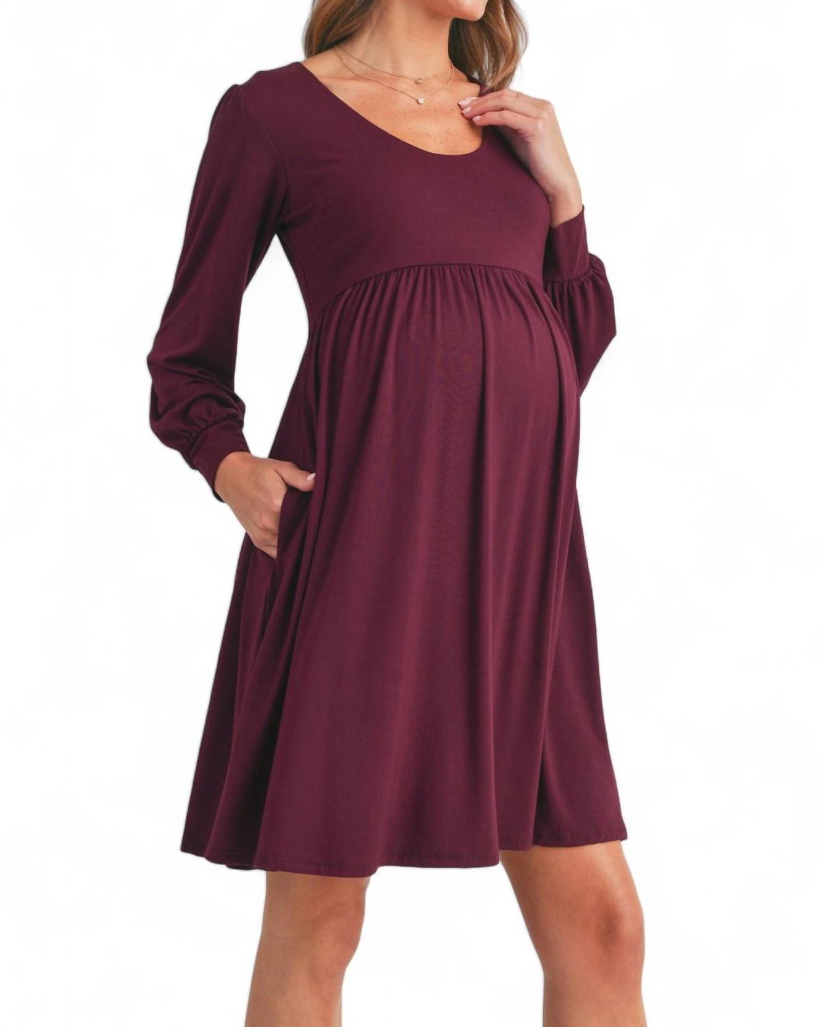 Style 1-3833562894-892 Hello Miz Size M Long Sleeve Burgundy Red Cocktail Dress on Queenly