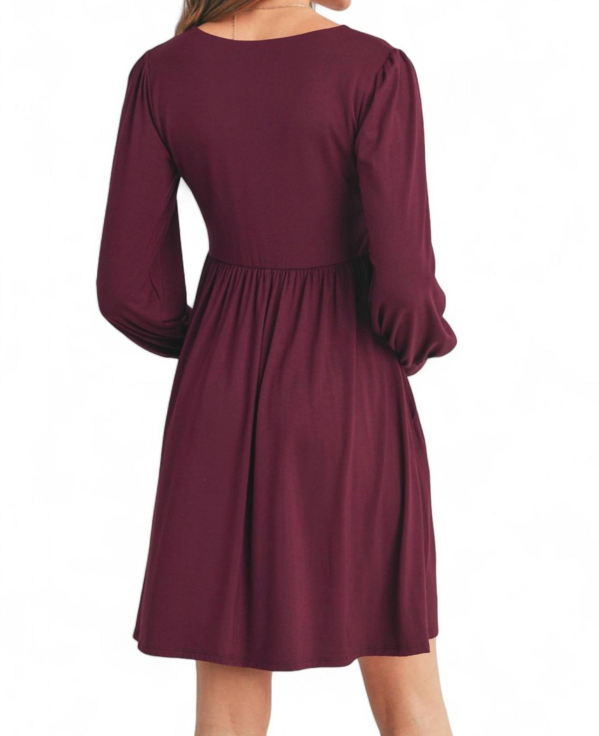 Style 1-3833562894-892 Hello Miz Size M Long Sleeve Burgundy Red Cocktail Dress on Queenly