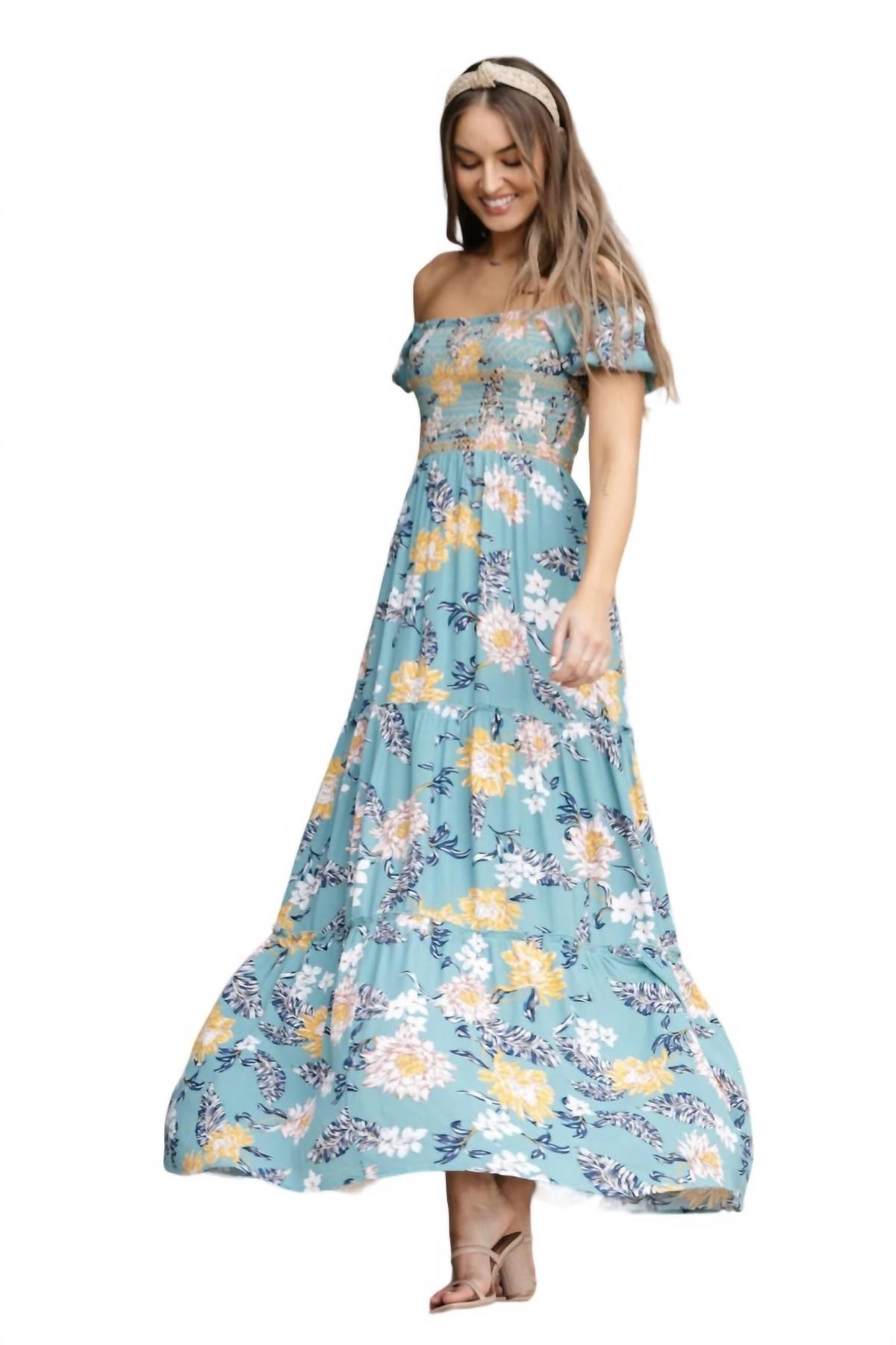 Style 1-3946257942-892 Hailey & Co Size M Blue Floor Length Maxi on Queenly