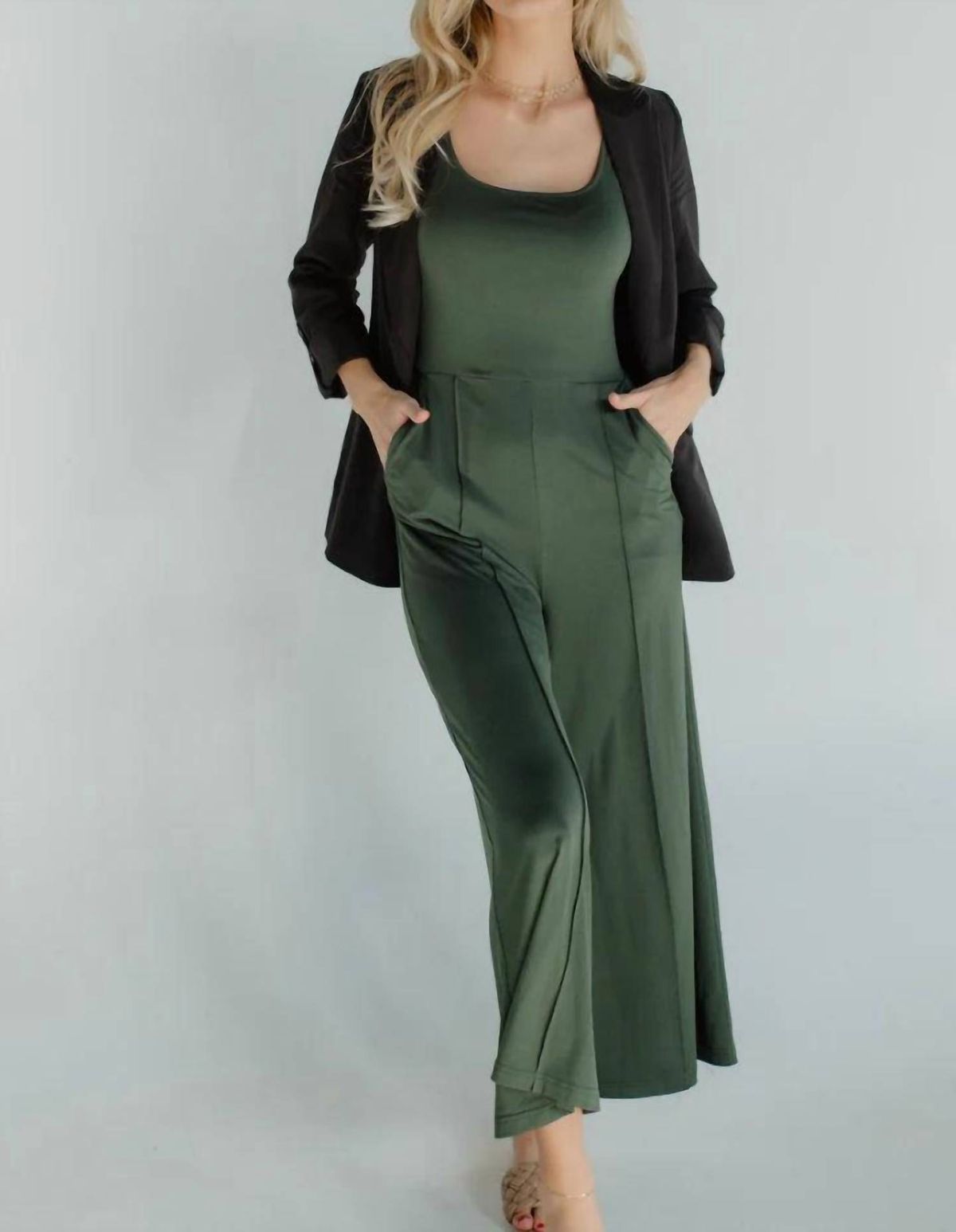 Style 1-1867189559-74 Savraé Size S Green Formal Jumpsuit on Queenly