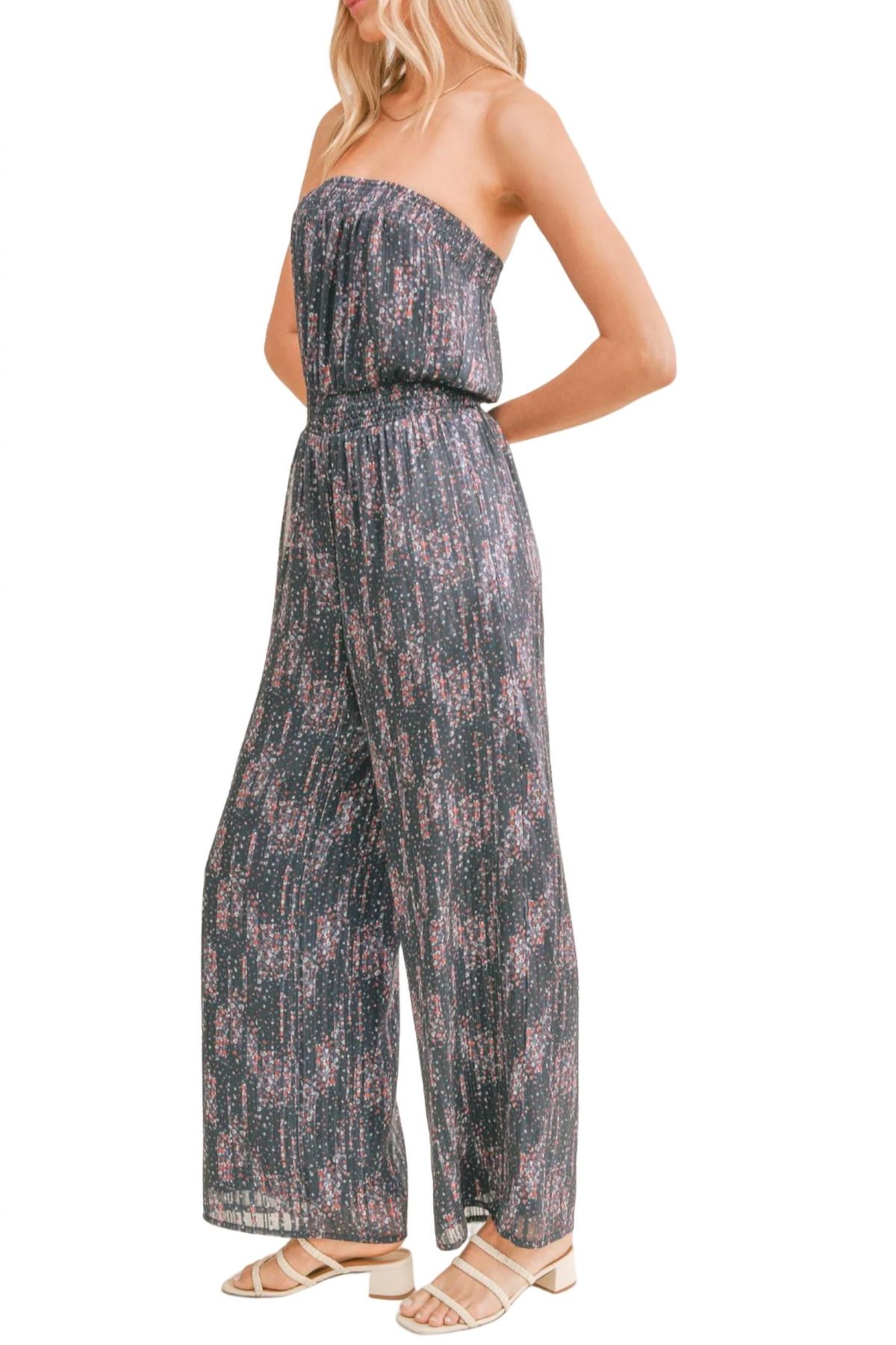 Style 1-2096998909-892 Sadie & Sage Size M Navy Blue Formal Jumpsuit on Queenly