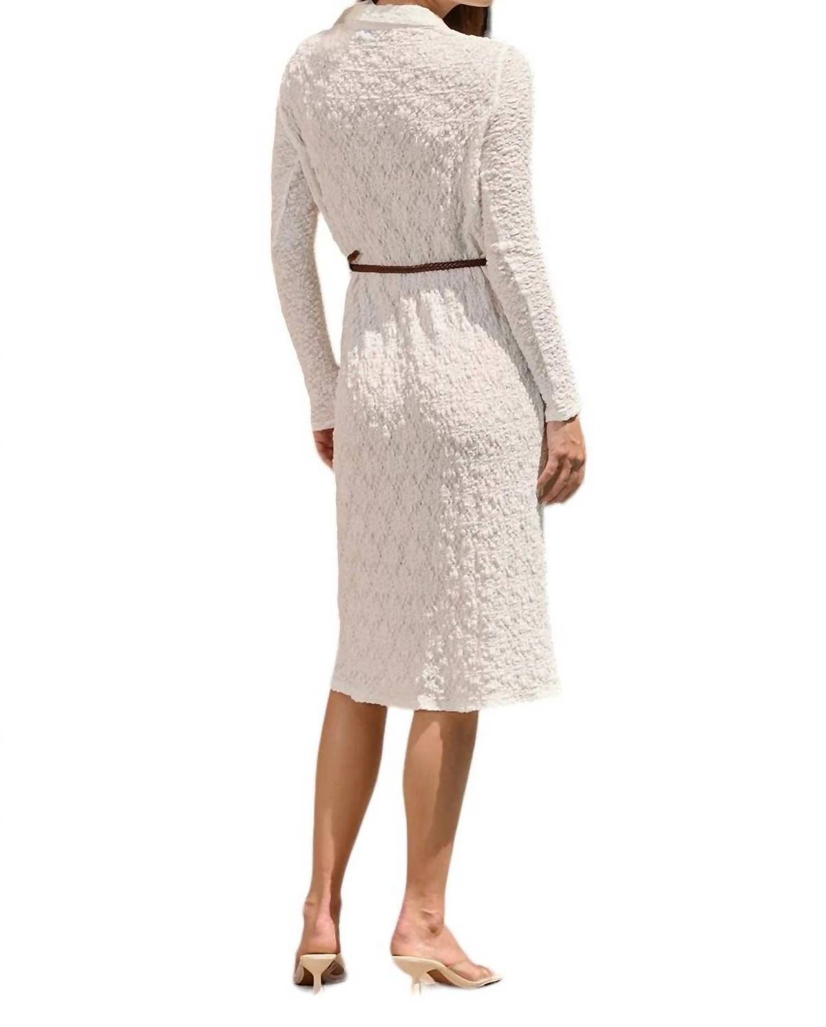 Style 1-574302080-149 LUCY PARIS Size L Long Sleeve White Cocktail Dress on Queenly