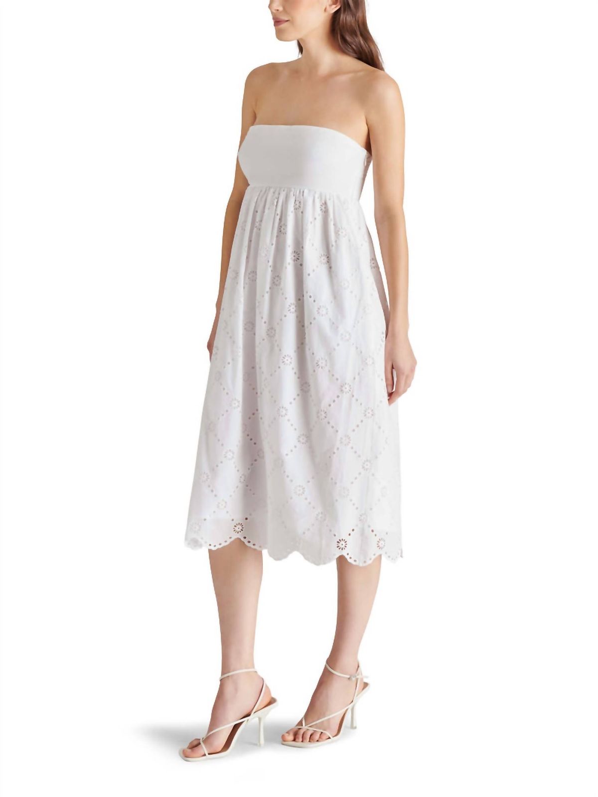 Style 1-3383236594-74 STEVE MADDEN Size S Strapless White Cocktail Dress on Queenly