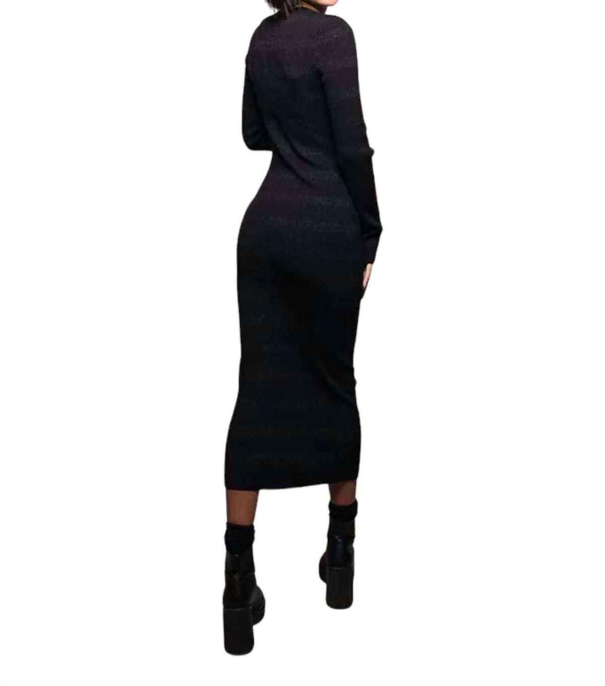 Style 1-3390917194-149 Chaser Size L Long Sleeve Black Cocktail Dress on Queenly