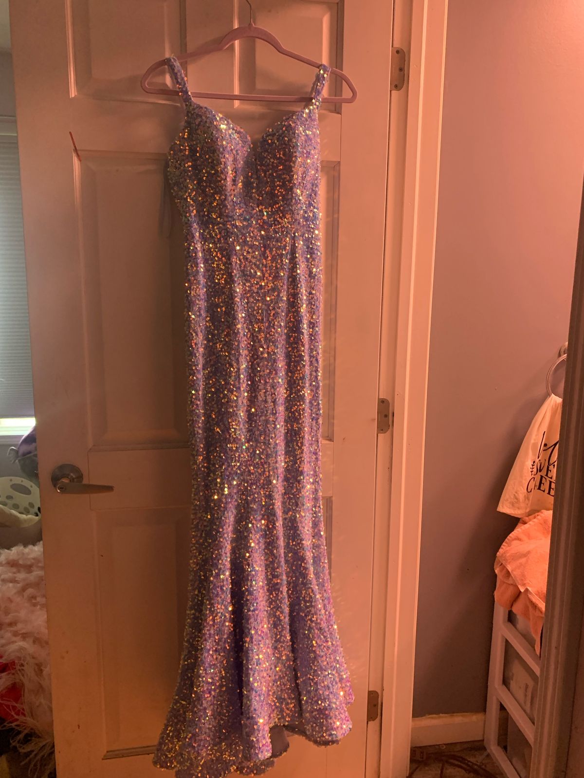 Portia and Scarlett Size 2 Prom Plunge Blue Mermaid Dress on Queenly