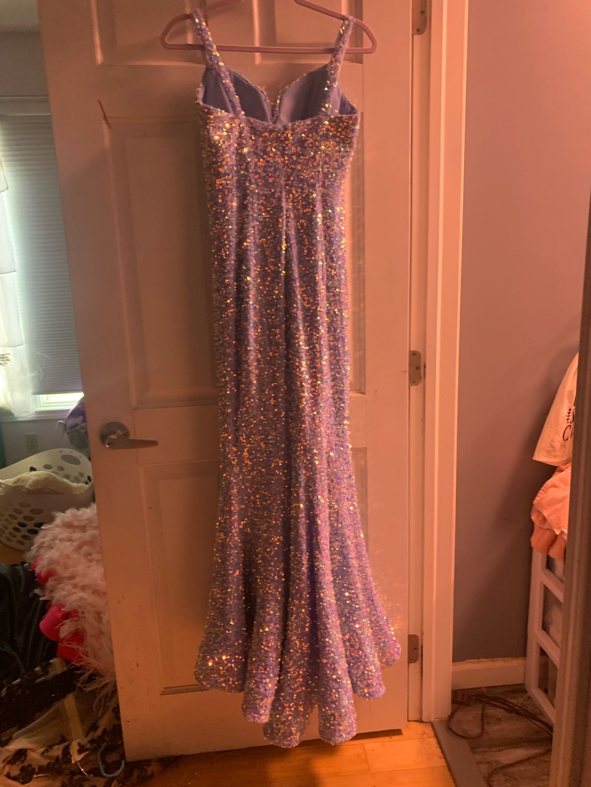 Portia and Scarlett Size 2 Prom Plunge Blue Mermaid Dress on Queenly