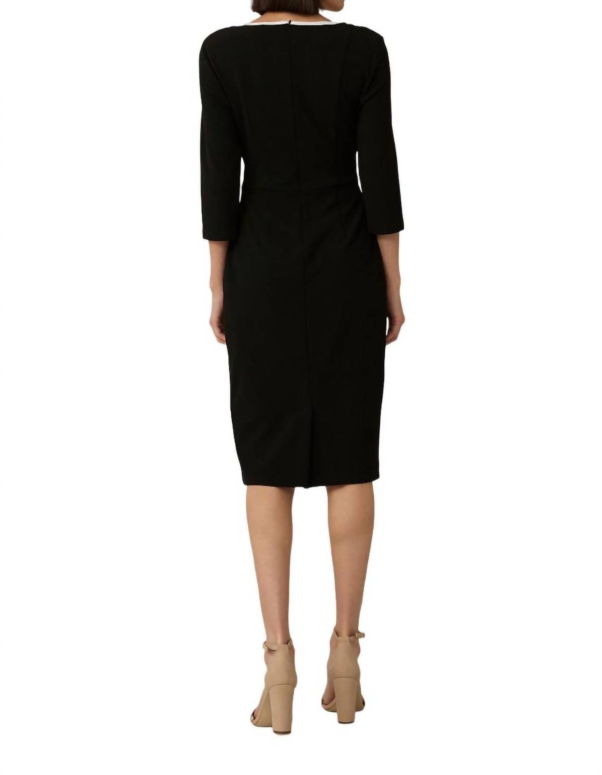 Style 1-301414098-1901 Joseph Ribkoff Size 6 High Neck Black Cocktail Dress on Queenly