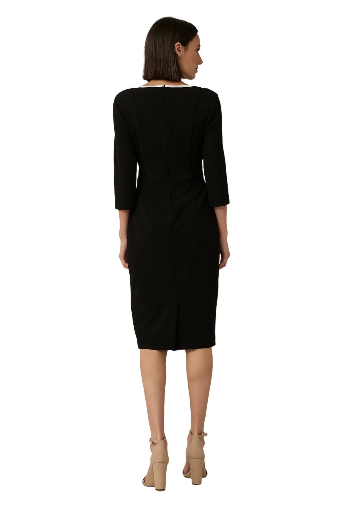 Style 1-301414098-1901 Joseph Ribkoff Size 6 High Neck Black Cocktail Dress on Queenly