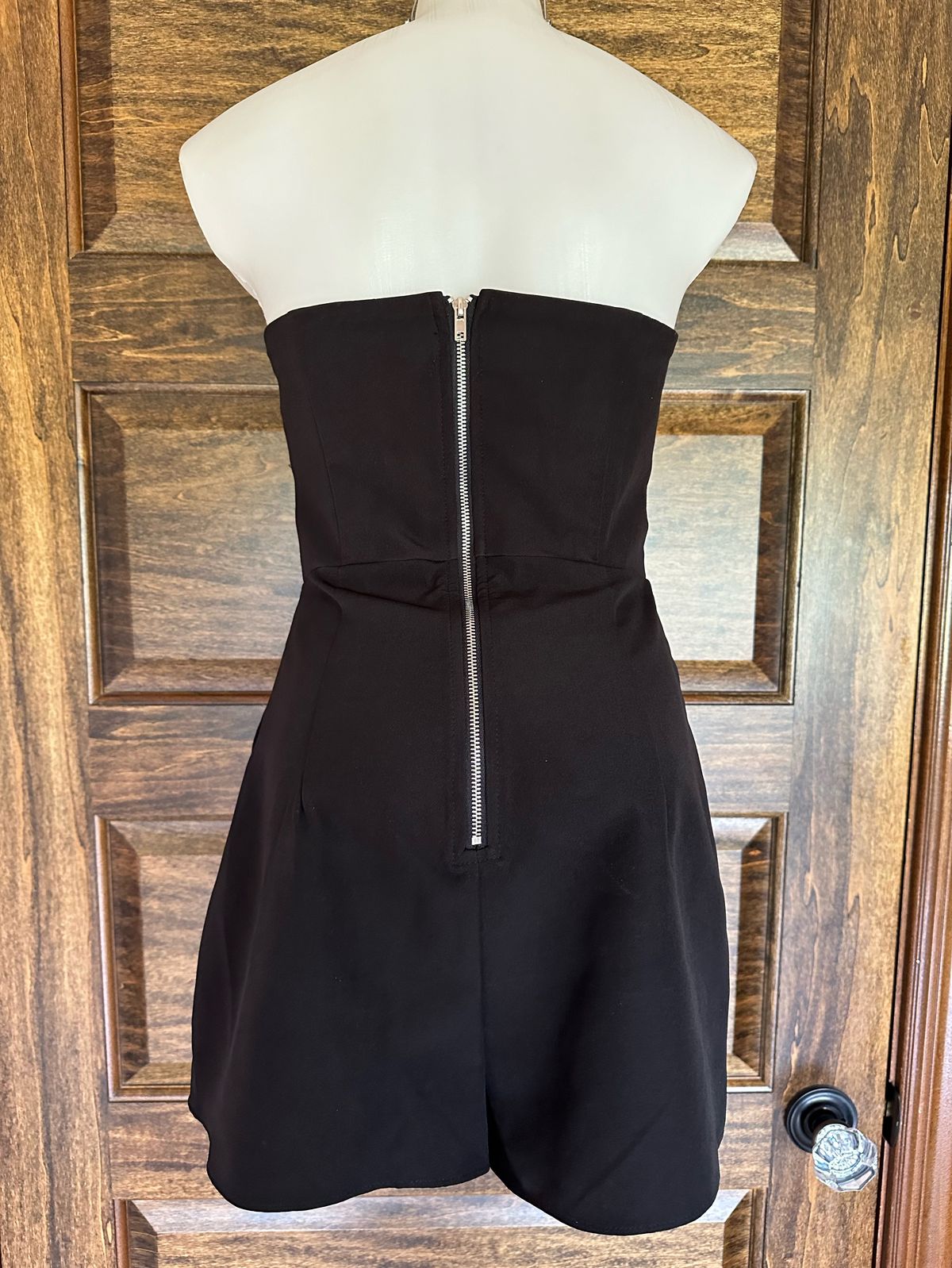 Luxxel Size M Strapless Black Formal Jumpsuit on Queenly