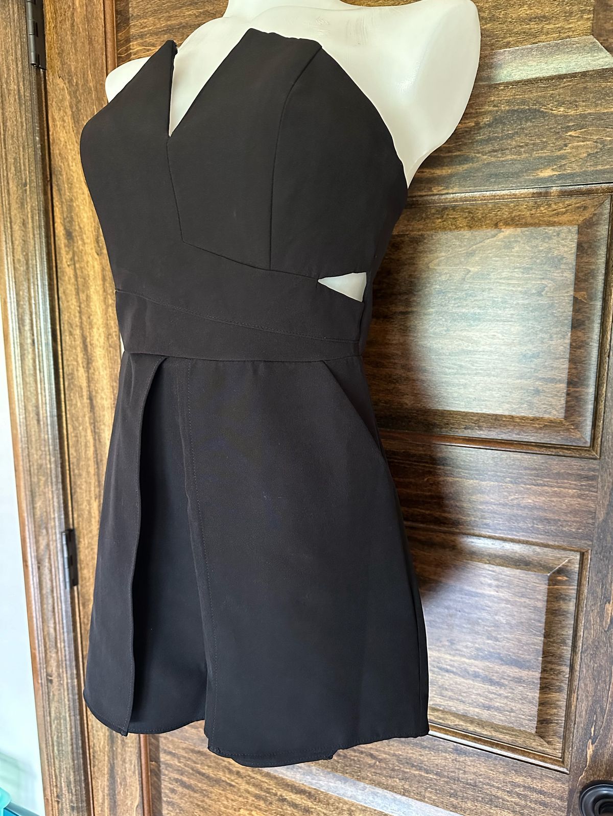 Luxxel Size M Strapless Black Formal Jumpsuit on Queenly