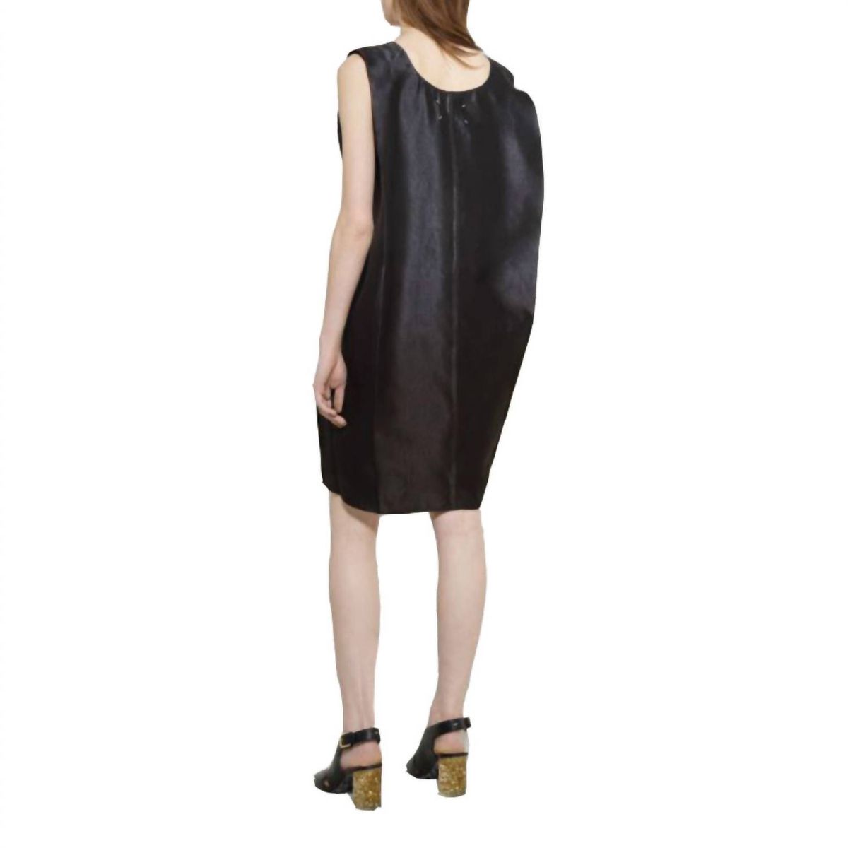 Style 1-99361354-1572 Maison Margiela Plus Size 42 Satin Black Cocktail Dress on Queenly