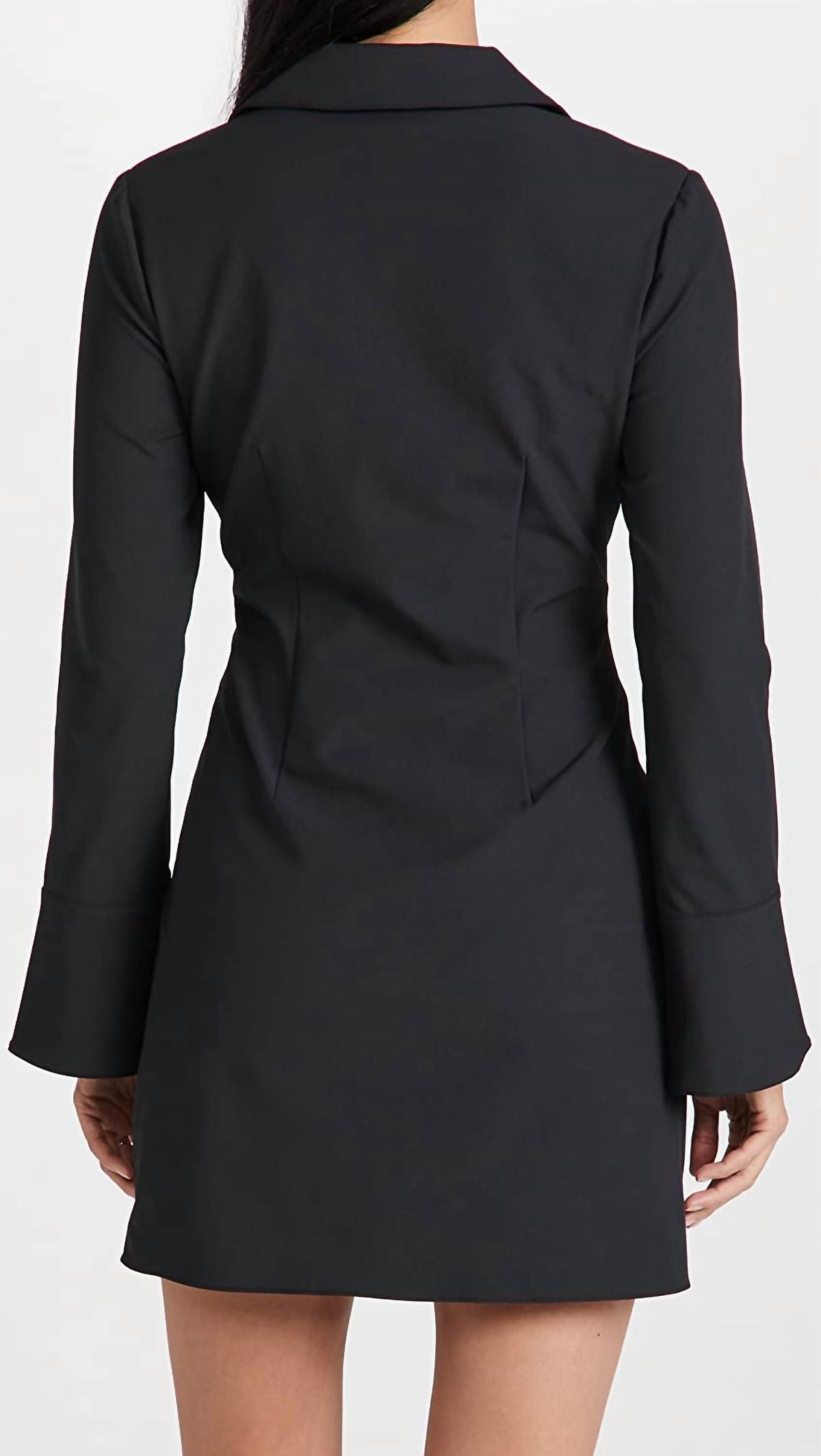 Style 1-598949638-1901 cinq a sept Size 6 Long Sleeve Black Cocktail Dress on Queenly