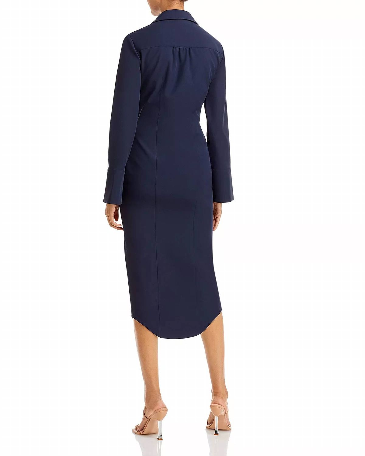 Style 1-3203273184-649 cinq a sept Size 2 Long Sleeve Navy Blue Cocktail Dress on Queenly