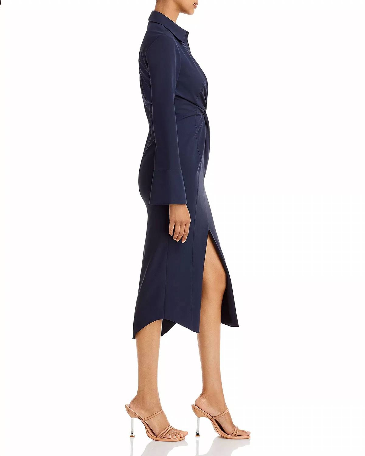 Style 1-3203273184-649 cinq a sept Size 2 Long Sleeve Navy Blue Cocktail Dress on Queenly