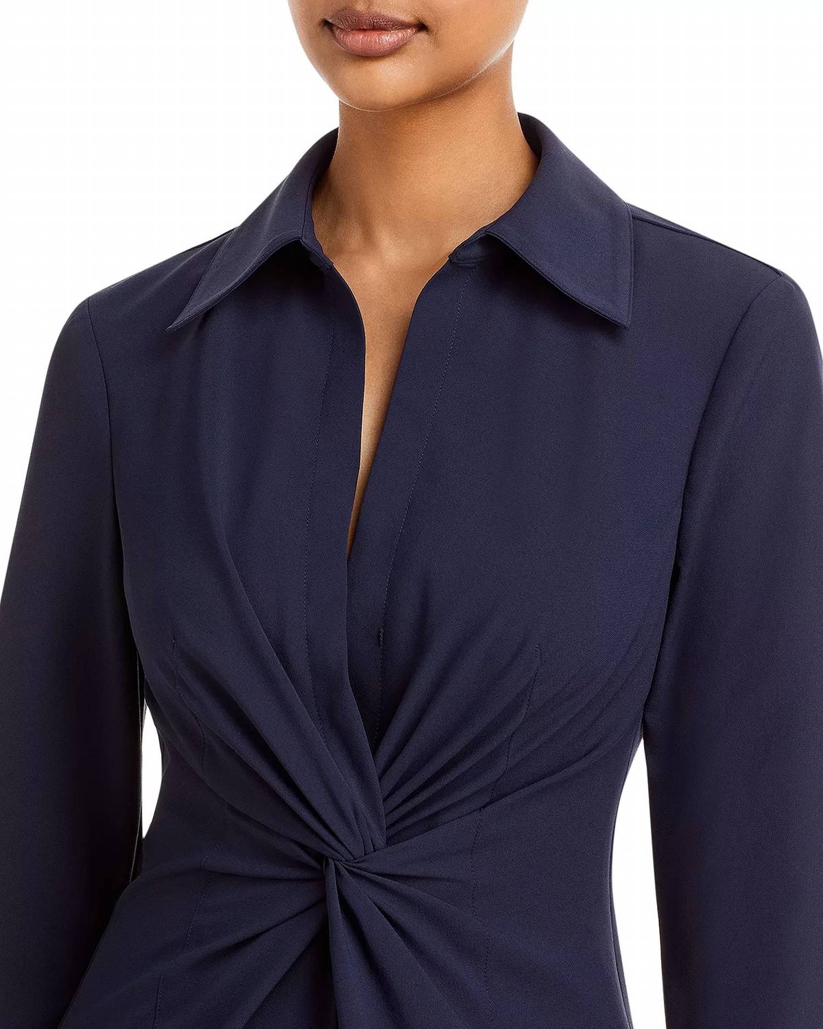 Style 1-3203273184-649 cinq a sept Size 2 Long Sleeve Navy Blue Cocktail Dress on Queenly