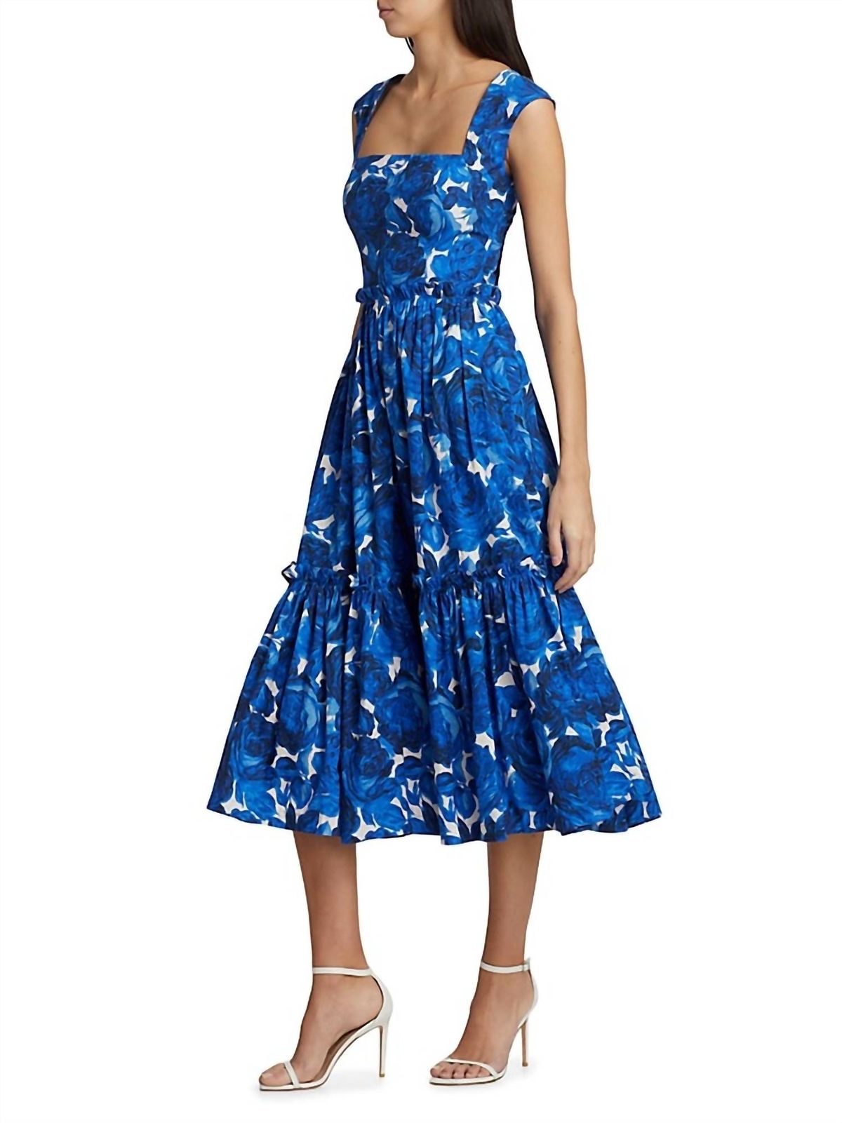 Style 1-3621732658-162 Cara Cara Size 6 Floral Blue Cocktail Dress on Queenly