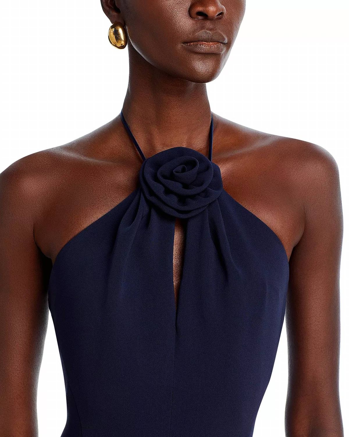 Style 1-1738431335-425 cinq a sept Size 8 Halter Navy Blue Cocktail Dress on Queenly