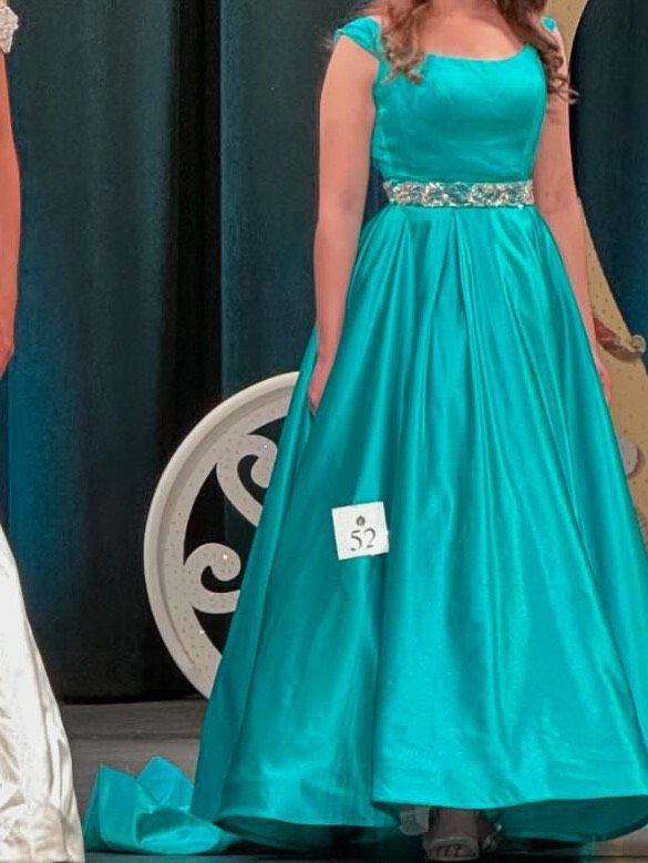 Sherri Hill Size 0 Prom Cap Sleeve Blue Ball Gown on Queenly