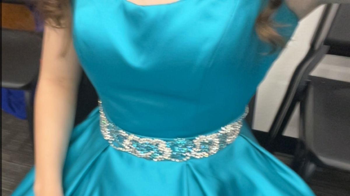 Sherri Hill Size 0 Prom Cap Sleeve Blue Ball Gown on Queenly