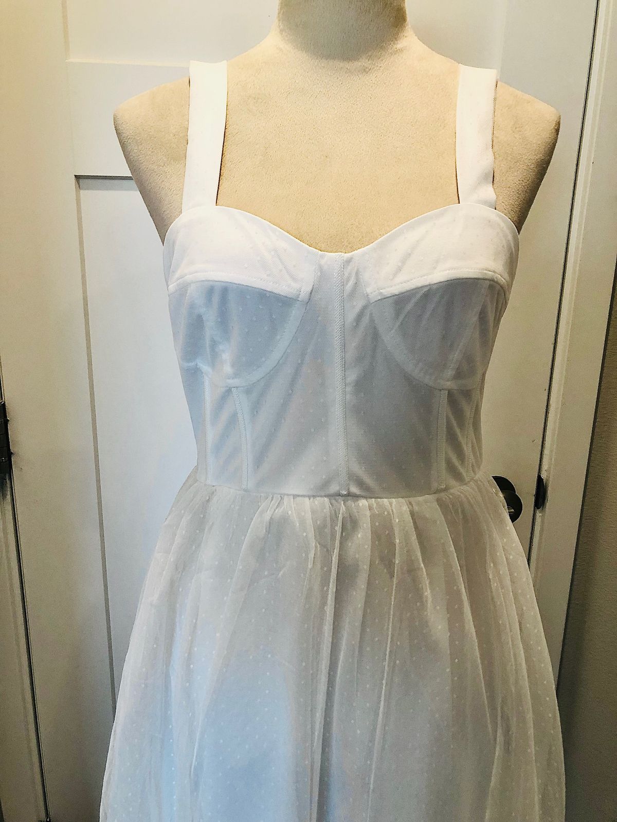 Lulus Size L Strapless White A-line Dress on Queenly