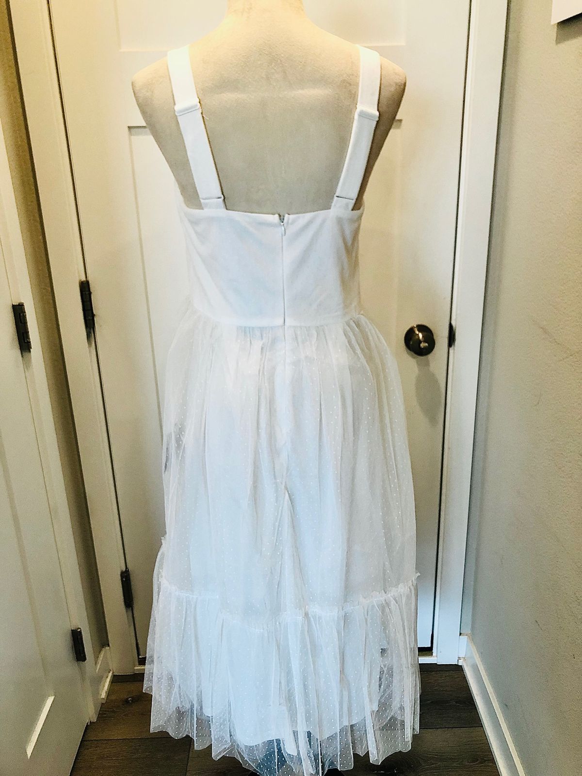 Lulus Size L Strapless White A-line Dress on Queenly