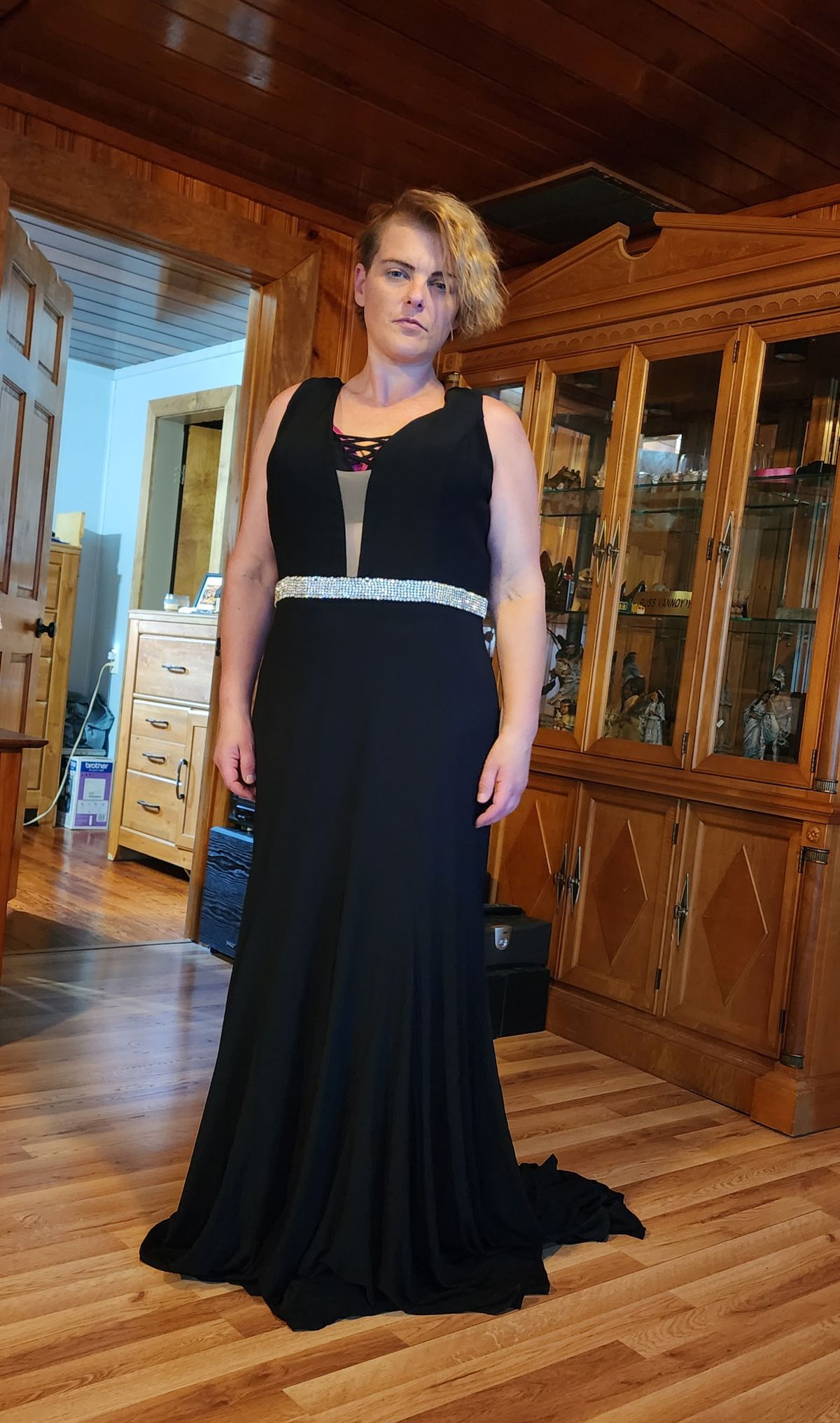 Fabulouss by Mac Duggal Plus Size 20 Black Dress With Train on Queenly