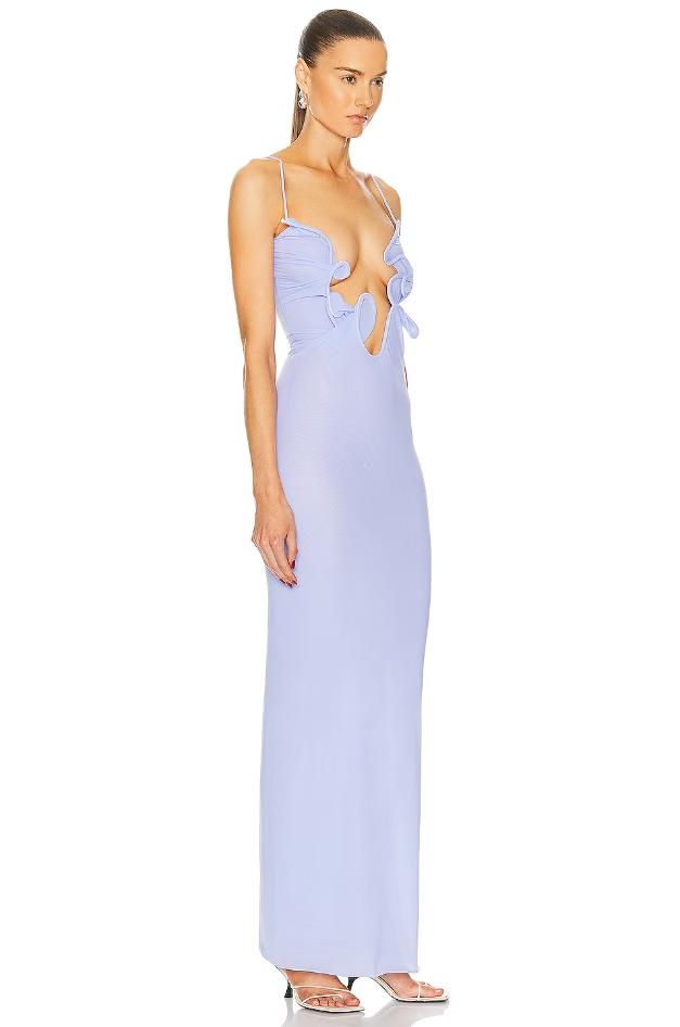 Size 0 Blue Side Slit Dress on Queenly