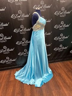 Size 4 Blue Side Slit Dress on Queenly