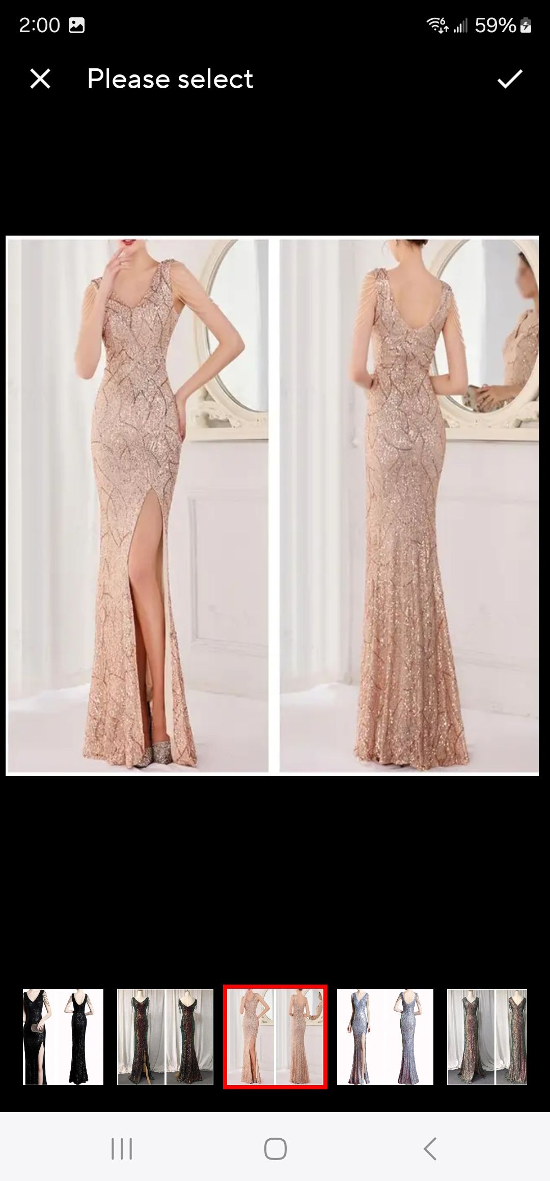 Boutique  Size 6 Rose Gold Mermaid Dress on Queenly