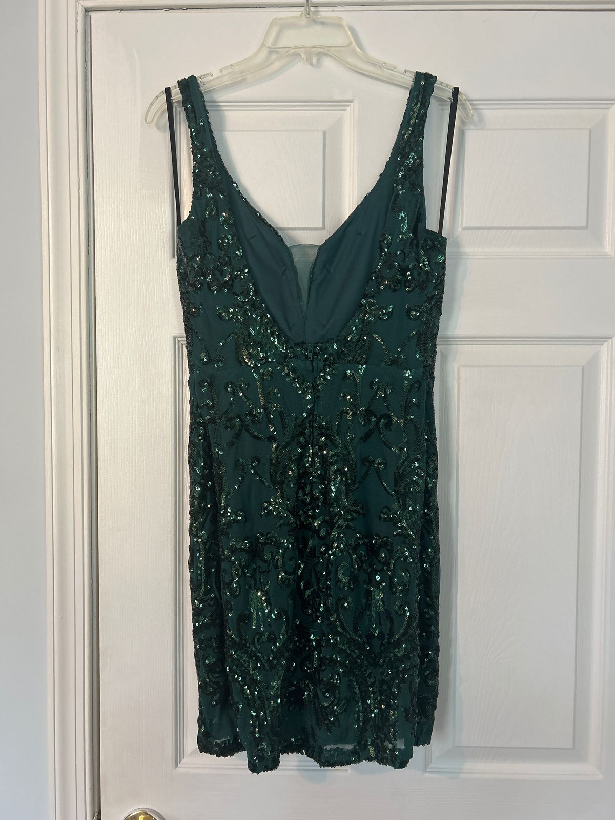 Style 1MZX791 B. Darlin Plus Size 16 Homecoming Plunge Green Cocktail Dress on Queenly