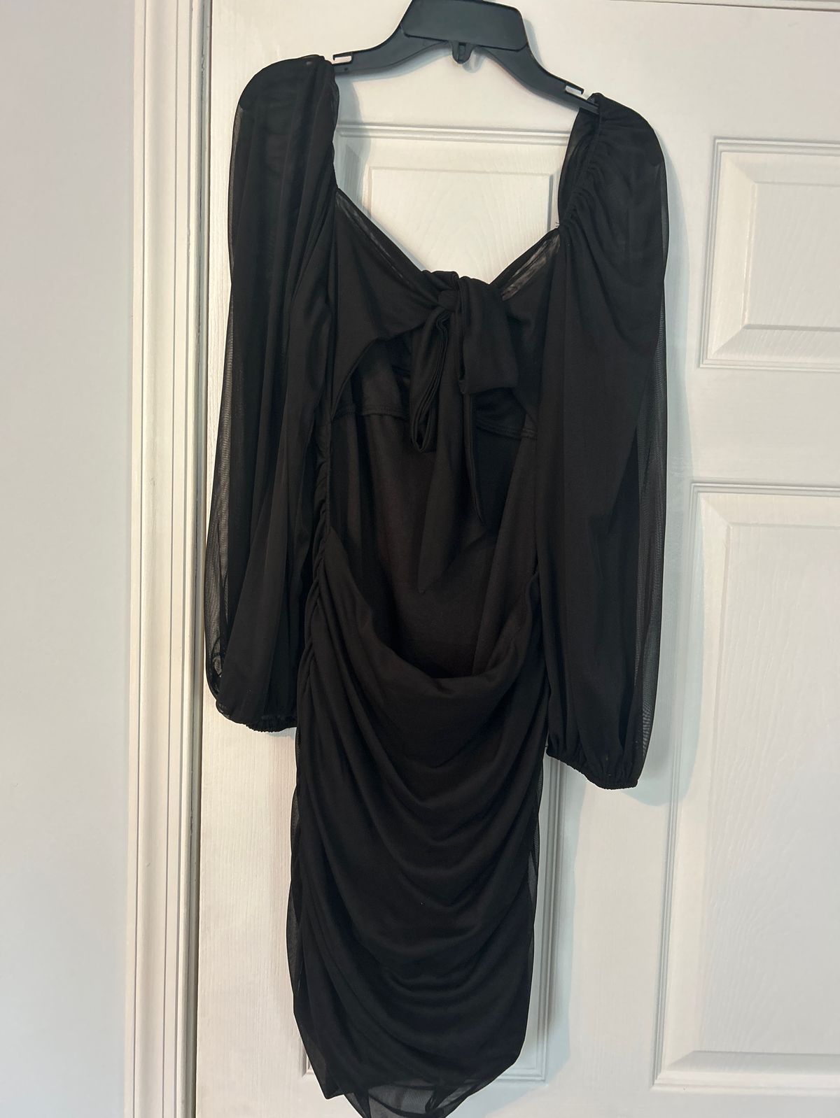 Style 015V835E B. Darlin Size XL Homecoming Long Sleeve Black Cocktail Dress on Queenly