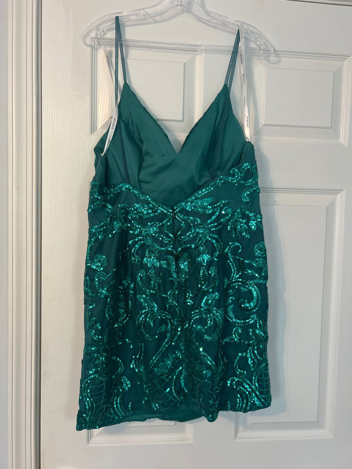 Jovani Plus Size 16 Prom Plunge Green Cocktail Dress on Queenly