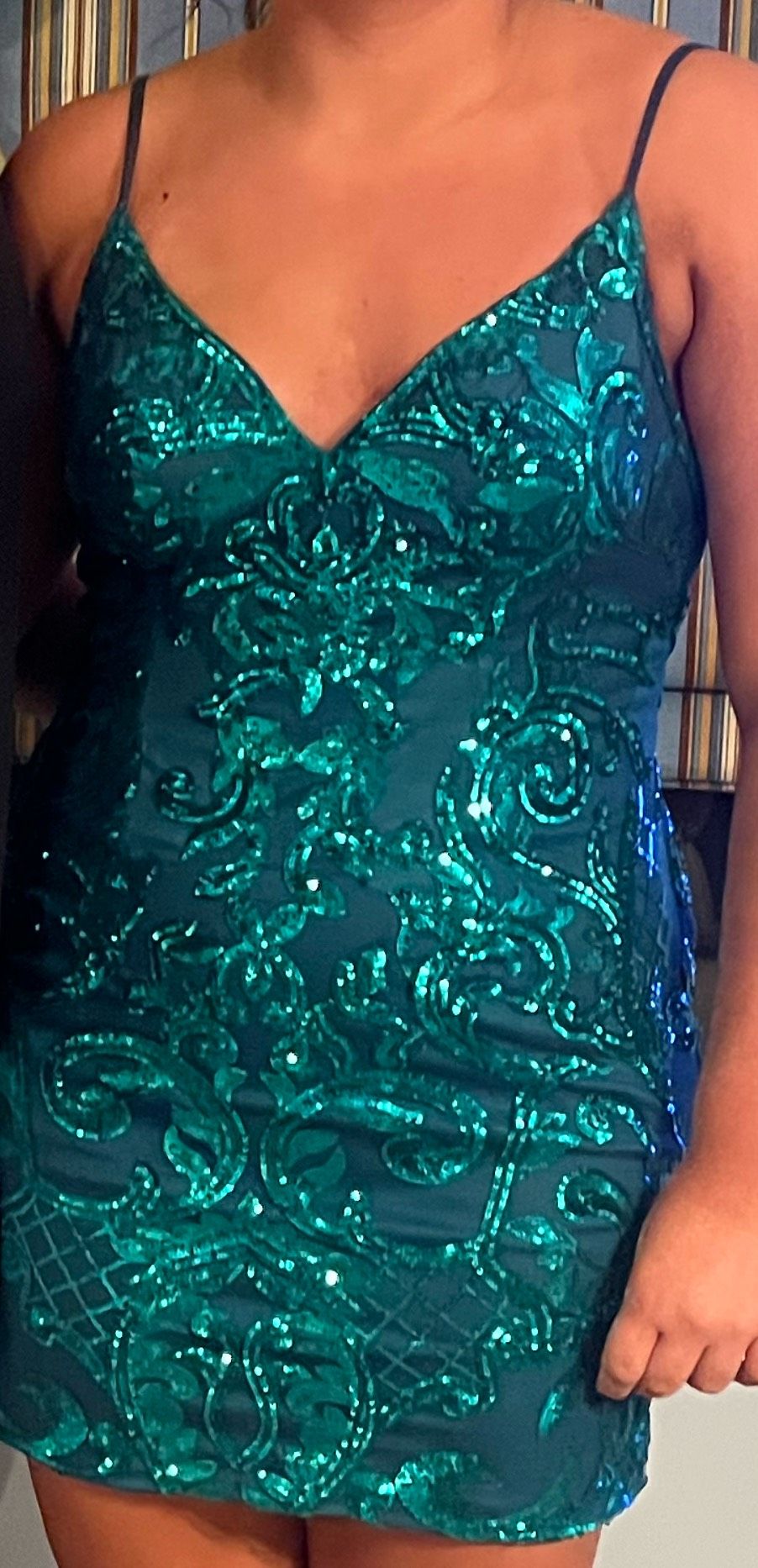 Jovani Plus Size 16 Prom Plunge Green Cocktail Dress on Queenly