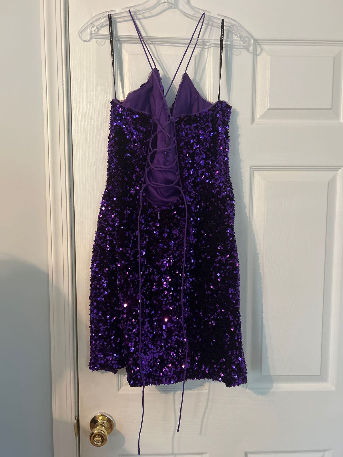 Size XL Prom Plunge Purple Cocktail Dress on Queenly