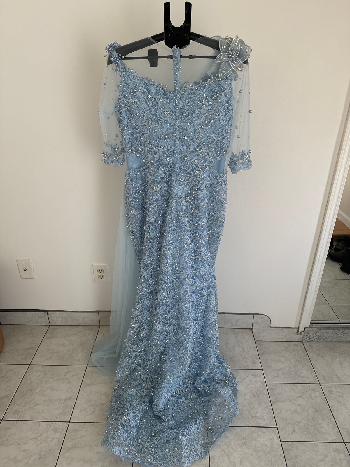 Custom Size L Blue Mermaid Dress on Queenly