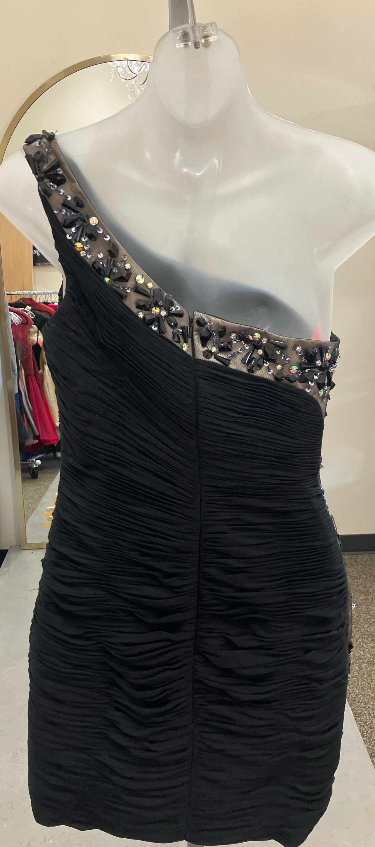 Tony Bowls Size 6 Homecoming One Shoulder Black Cocktail Dress on Queenly