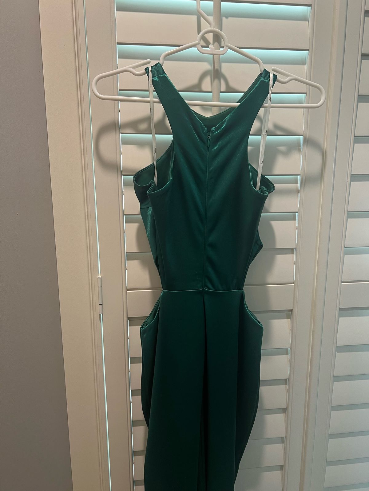 Lulus Size XS Halter Emerald Green Side Slit Dress on Queenly