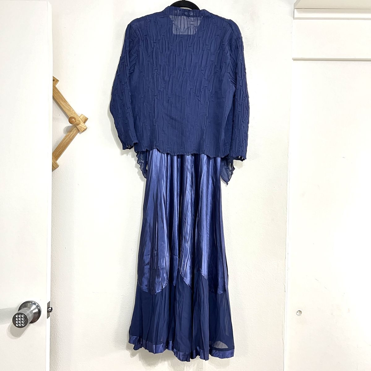 Komarov Size 14 High Neck Navy Blue Cocktail Dress on Queenly