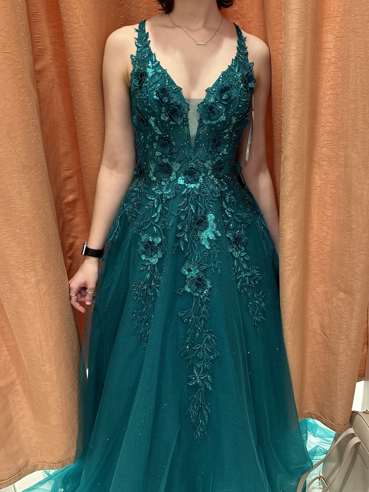 Camille La Vie Size 4 Emerald Green Ball Gown on Queenly