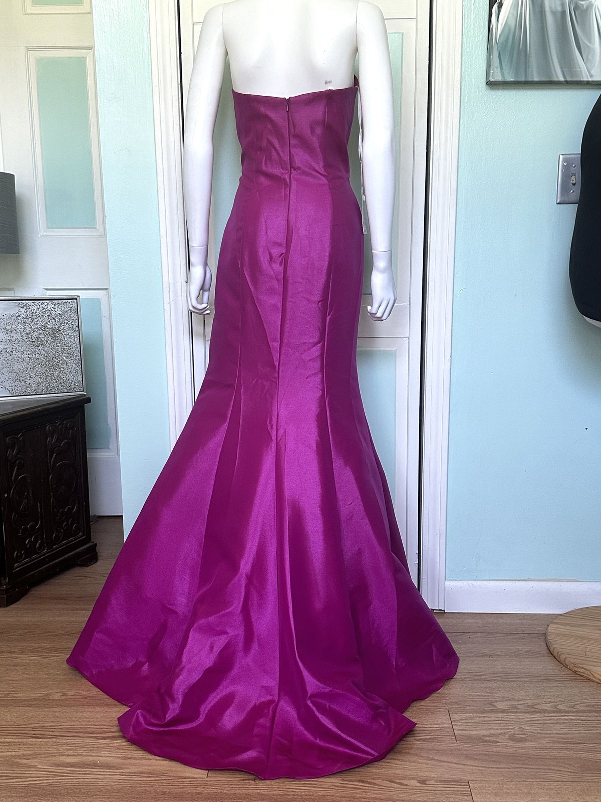 Style 60498 Alyce Paris Size 8 Prom Strapless Satin Pink Dress With Train on Queenly