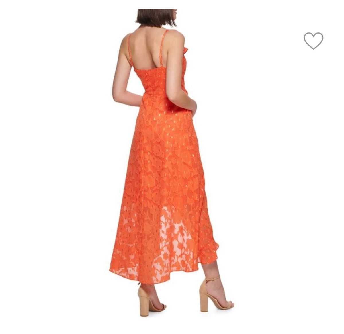 Size 4 Plunge Orange Cocktail Dress on Queenly