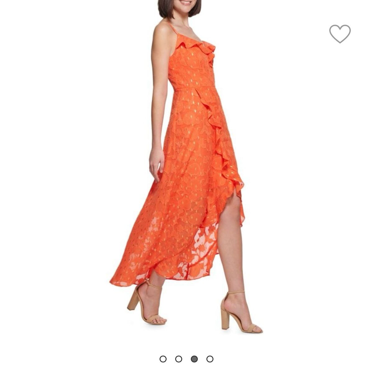 Size 4 Plunge Orange Cocktail Dress on Queenly