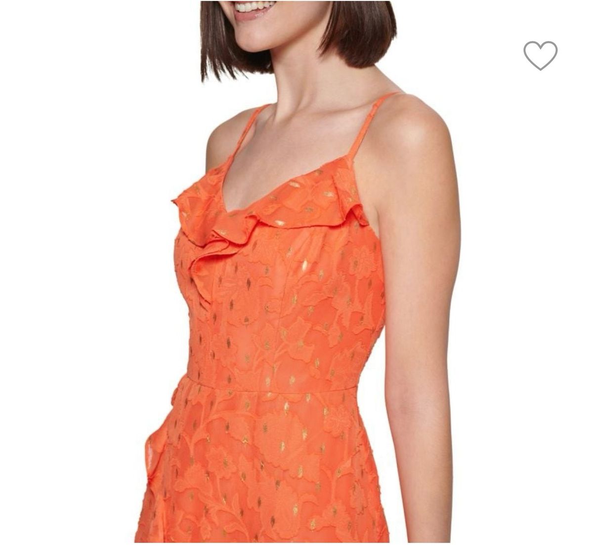 Size 4 Plunge Orange Cocktail Dress on Queenly