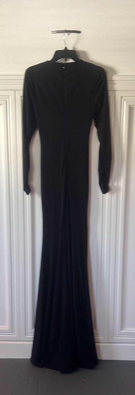 Cinq à Sept Size 0 Prom Long Sleeve Black Mermaid Dress on Queenly