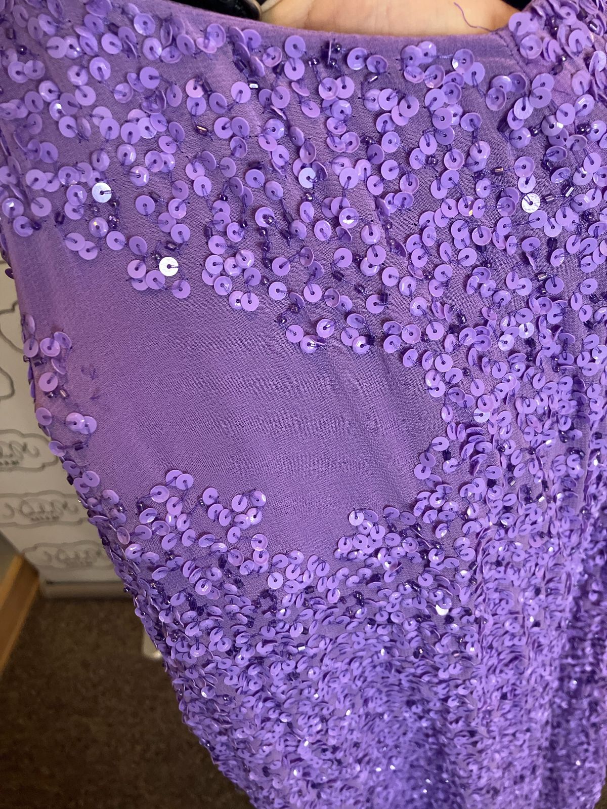 Style 200 Aleta Size 8 Prom Plunge Purple Side Slit Dress on Queenly