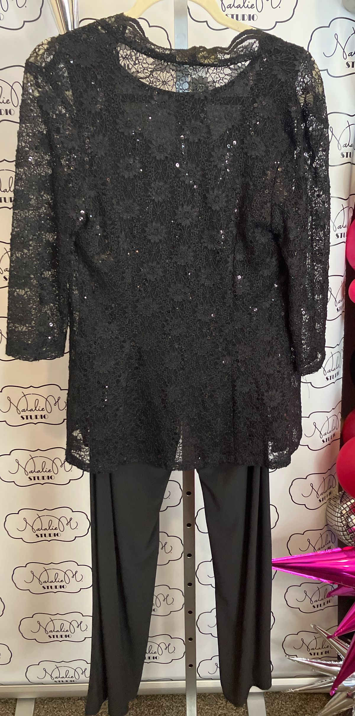 Size M Long Sleeve Black Formal Jumpsuit on Queenly