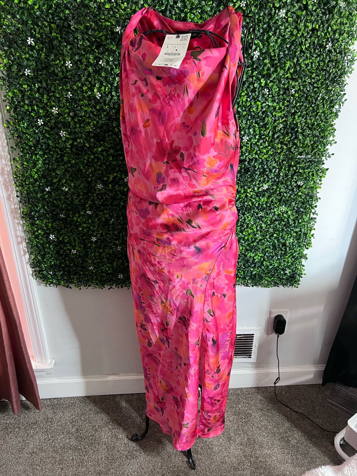 Zara Size L Wedding Guest Pink Ball Gown on Queenly