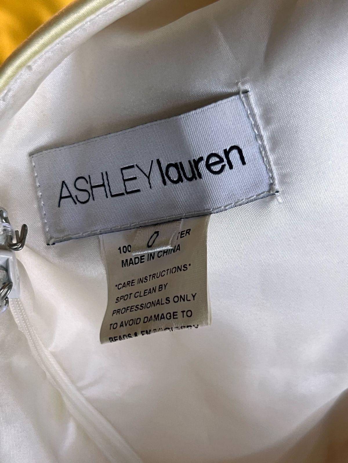 Ashley Lauren Size 0 Pageant One Shoulder Yellow Ball Gown on Queenly